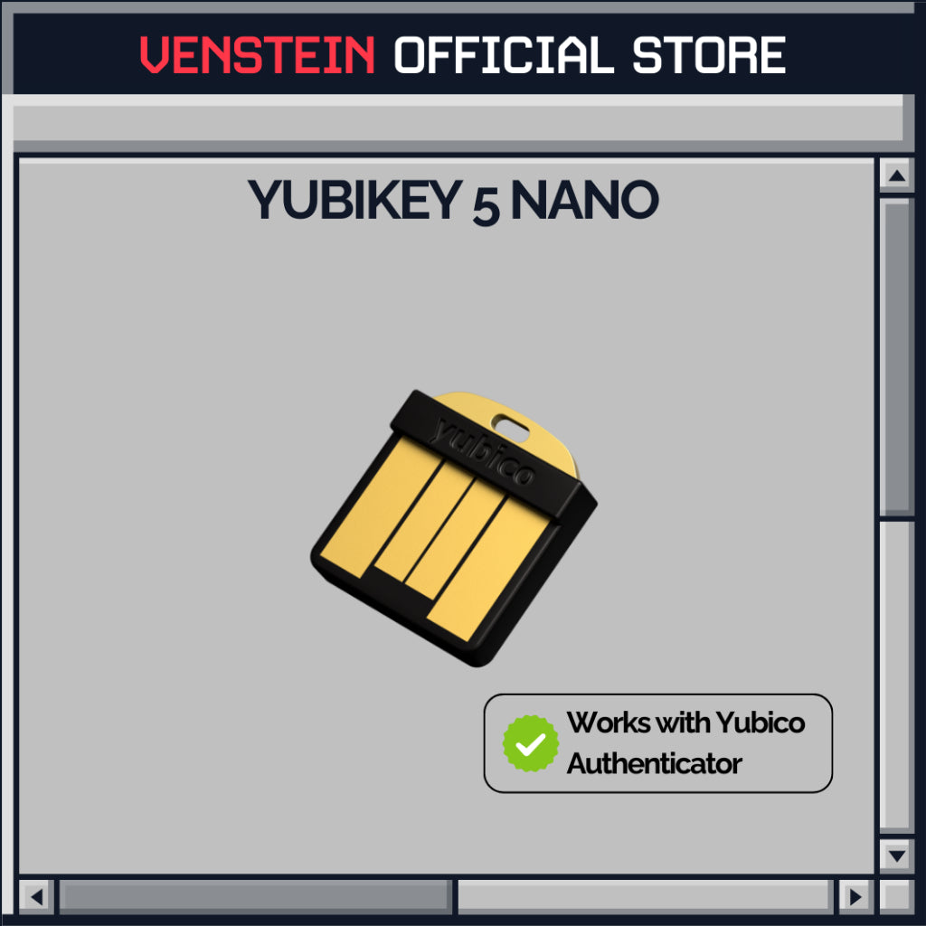 YubiKey Nano 5 USB-A Compatible with Windows, Mac OS or Linux